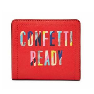 Fossil RFID Logan Bifold Poppy Red Confetti Ready Wallet